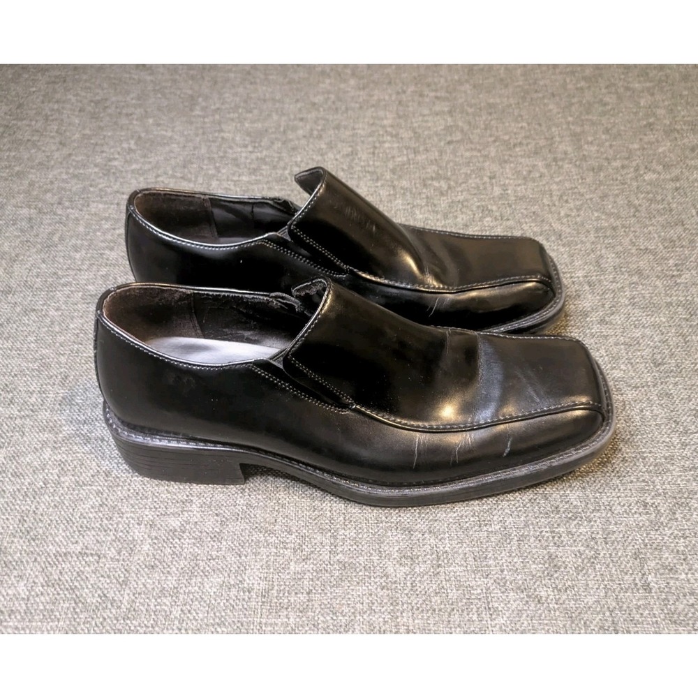 Axcess Leather Mens 9.5 Bilborne Dress Shoes Bicycle Toe Oxford Veronica Black